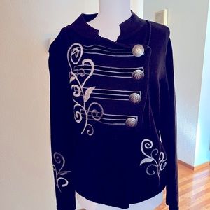 Black western style sweater jacket
